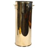 A 20th century polished brass fire extinguisher converted to a stick stand, diameter 18cm, height