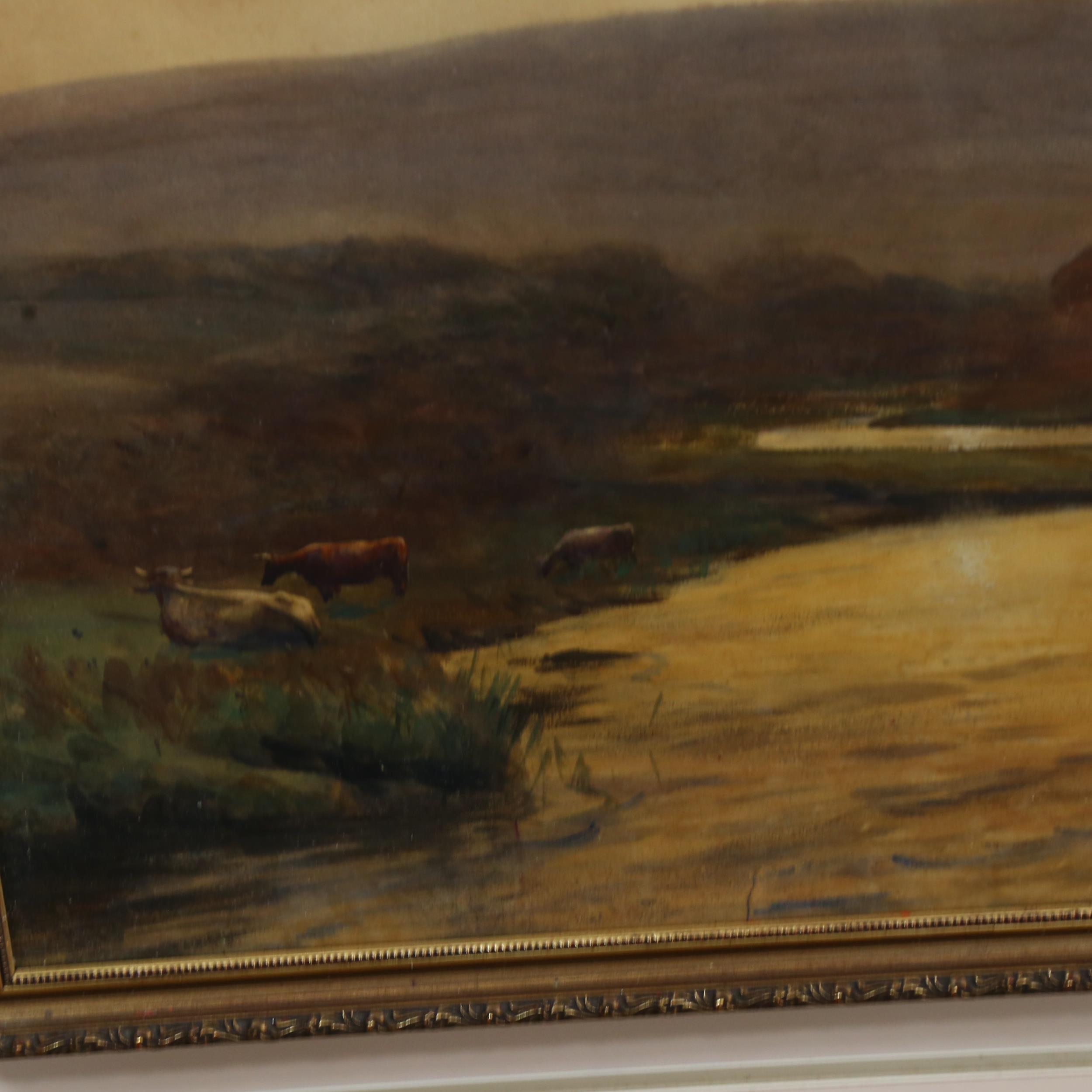 E J Wells, watercolour, river view at Withypool, Exmoor, signed and dated 1906, 57cm x 78cm overall, - Image 2 of 2