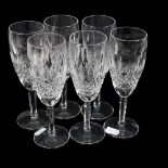 A set of 6 Waterford Crystal Colleen pattern Champagne flutes, 19cm