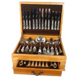 A canteen of Sheffield plate cutlery in King's pattern for 12 people, including fish service and