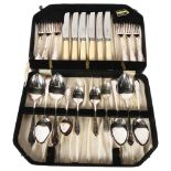 A canteen of Viners silver plated cutlery for 6 people, cased