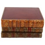 Half leather-bound volumes of National Gallery, circa 1836, and Rees's Cyclopedia leather-bound,