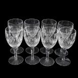 A set of 8 Waterford Crystal Colleen pattern red wine glasses, height 18cm