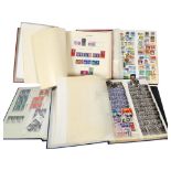 A collection of various UK and worldwide stamp albums, including First Day Covers, stock book etc (
