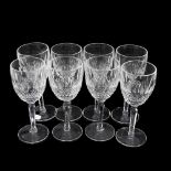 A set of 8 Waterford Crystal Colleen pattern wine glasses, 17cm