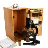 Winkel-Zeiss Gottinge, a mid-century student's microscope, triple nosepiece, no. 38777, original