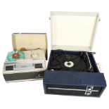 A Vintage BSR Fidelity portable record player, and a Grundig reel-to-reel tape recorder, model TK14L