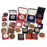 A collection of cased horticultural bronze and other medals, including the Gladiolus Society, Garden