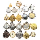 19 various decorative magazine issue quartz pocket watches, and an Admiral chrome plate pocket