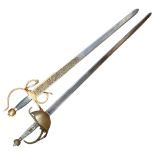 2 Spanish Toledo swords, longest 105cm