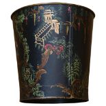 A Chinese design Toleware waste paper bin, H29cm