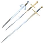 3 reproduction re-enactment swords, longest 102cm