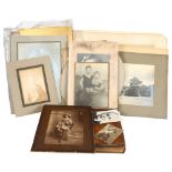 2 boxes of various Vintage and Antique photographs, pictures, paintings and prints