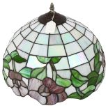 A Tiffany style leadlight lampshade with floral decoration, 36cm diameter