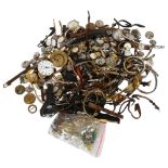 A large collection of mixed lady's watches, watch parts, straps etc