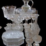 A Waterford Crystal bowl with scalloped rim, height 19cm, a cut-crystal octagonal fruit bowl,
