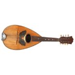 A 19th century Italian rosewood and satinwood mandolin
