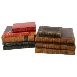 3 volumes half leather-bound English Cyclopaedia - Natural History, and 6 other Antique hardback