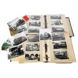 2 albums of Vintage black and white photographs, all depicting buses, trams, lorries etc