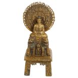 A Tibetan cast-brass figure of a Shakyamuni, H21cm