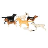 A group of Beswick dogs, including 2 Beagles (3 A/F)