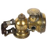 An early Calcia King no. 318 brass bicycle lamp, by Lucas of Birmingham, L17cm