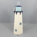 A scratch built light up model of a lighthouse. GWO. 40x124cm. Has not been PAT tested, but