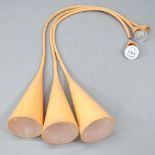 LAGRANJA DESIGN for FOSCARINI, 3 orange Uto silicon pendant lights, designed for indoor / outdoor