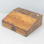 An antique oak bible box with fitted interior. 59x22x50cm