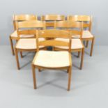 KURT ØSTERVIG FOR FDB MØBLER - A set of six Danish mid-century light-oak and upholstered dining