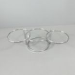 A mid-century Italian style chrome and glass three tier swivel coffee table. Dimensions (closed)