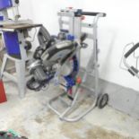 A Scheppach HM120L Mitre saw, mounted to a Bosch Professional GTA 2500 W stand. Article number