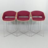 A mid-century design set of three Halo bar stools, designed by David Fox. RRP £699 each. Overall