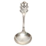 A Norwegian silver Caddy Spoonwith Art Nouveau floral handle, stamped 830s NM 317 Good condition