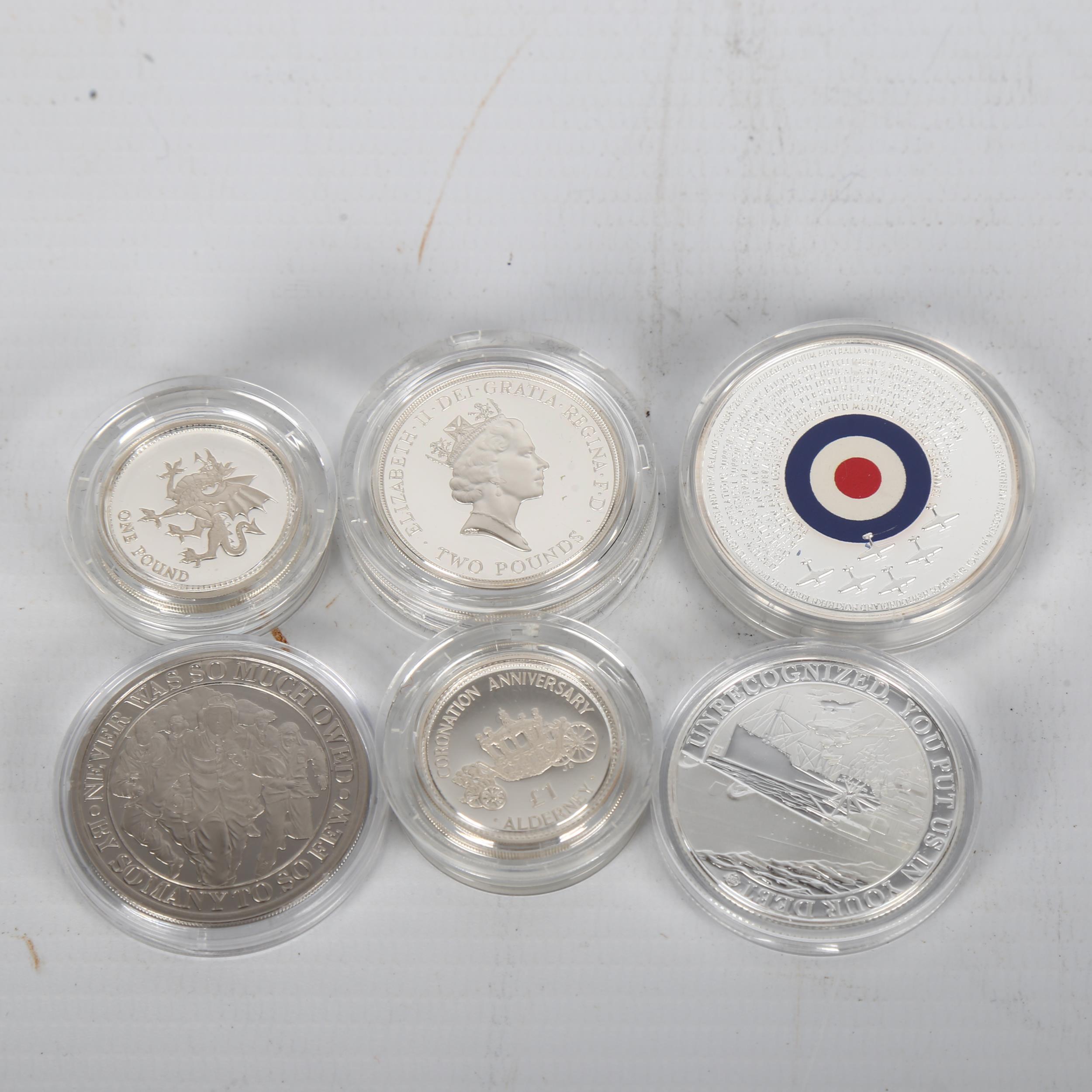 4 silver proof coins in capsules, Battle of Britain 75th Anniversary and 3 others WW2 related - Image 3 of 3