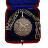 A 1910 Hackney Horse Society silver medal, hallmarked 1909, 48 grams, makers mark Mappin and Webb