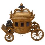 ROYAL INTEREST - a scratch built wood and gold painted Coronation coach, originally from Coleman's