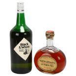 2 bottles of vintage blended Scotch Whisky, Black & White, Buchanan's 1 1/5 Quart bottle 86.8%