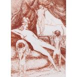 Je Laboureur, Ovid Amores, 1932 etching for Golden Cockerel Press, image 12cm x 9cm, framed Good