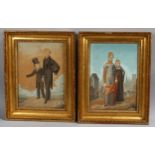 2 x 19th century watercolour portraits of children, 31cm x 23cm, framed Slight paper