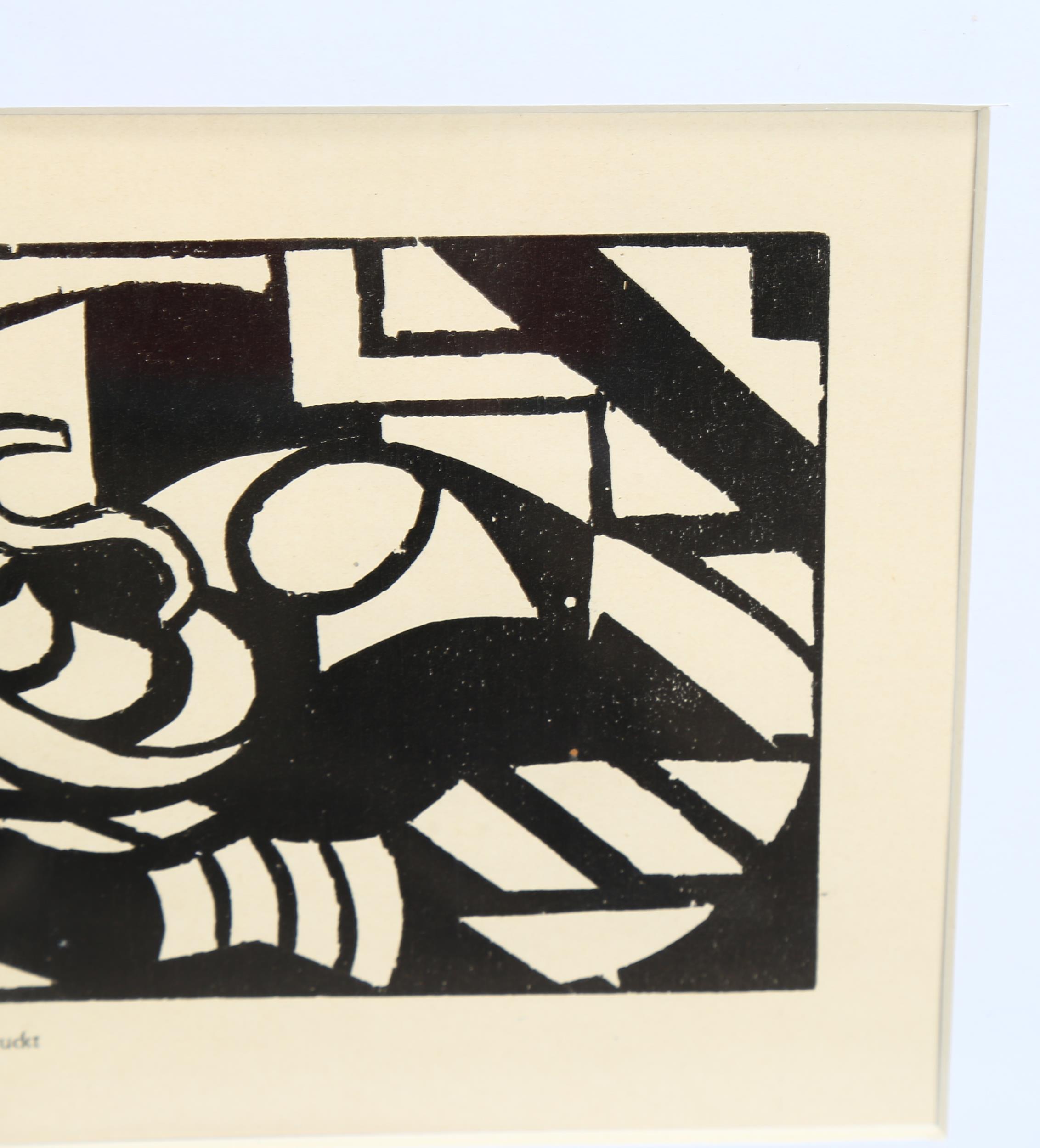 Jacoba Van Heemskerck, Baum, original woodcut for suite of VII 1924, image 10cm x 15cm, framed - Image 4 of 4