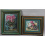 Lynette Hemmant, 2 still lives, oils on board, 33cm x 23cm, framed (2) Good condition