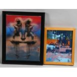 James (Jim) Starr (born 1976), 2 screenprints on canvas, largest image 40cm x 30cm, framed (2)
