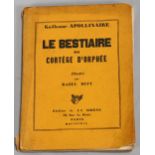 Le Bestiaire Ou Cortege D'Orphee, illustrated by Raoul Dufy, published by La Sirene Paris 1919, book