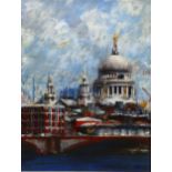 Andrew Scotchmer, St Paul's from the South Bank, oil on canvas, 2005, 46cm x 35cm, framed Good
