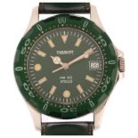 TISSOT - a stainless steel Atollo PR50 quartz wristwatch, ref. J185/285K, circa 1999, green dial
