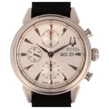 BULOVA - a stainless steel Accutron automatic calendar chronograph wristwatch, ref C869882, silvered