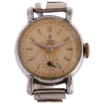 TUDOR - a lady's stainless steel Royal mechanical bracelet watch, silvered dial with applied baton