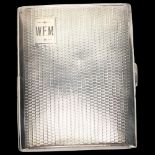 George V rectangular silver cigarette/card case, John Henry Wynn, Birmingham 1928, 2.46oz, length