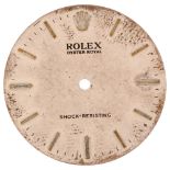 ROLEX - a Vintage Oyster Royal wristwatch dial, silvered with applied baton hour markers, diameter